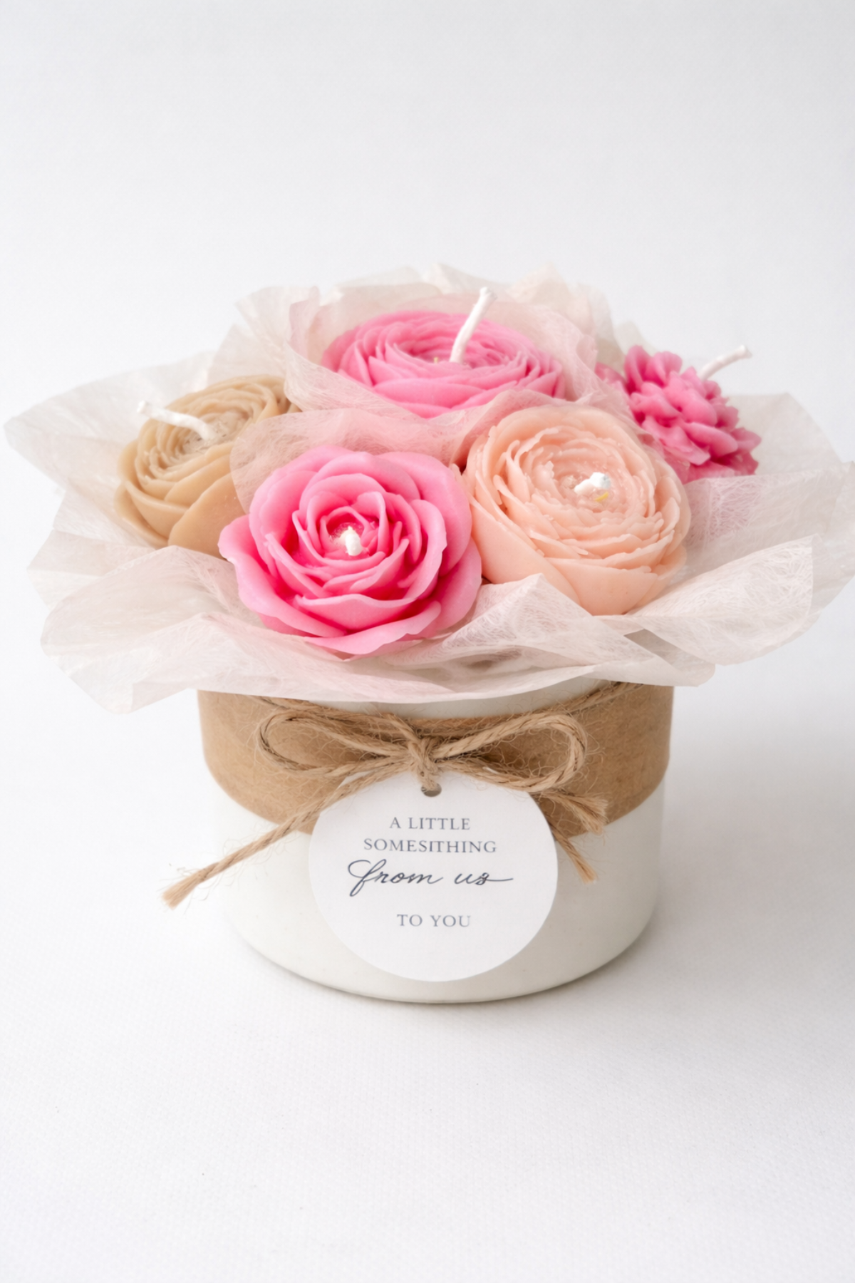 Pink Flower Bouquet Candle